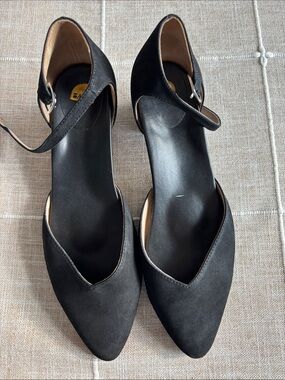 Bared Footwear Black Pointed Toe Ankle-Strap Heels
